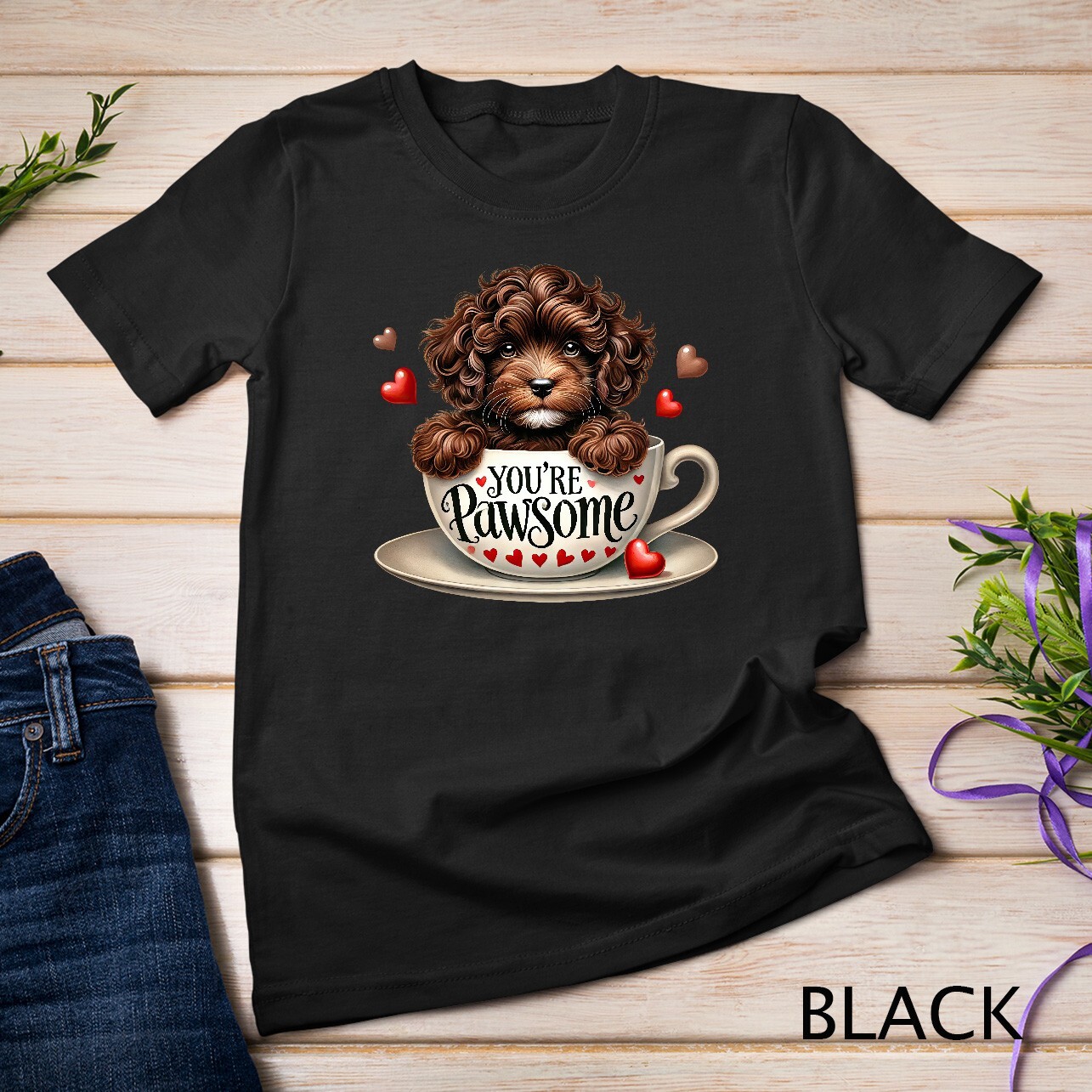 Puppy Love A Heartwarming Valentine's Day Design Funny T-Shirt Unisex T-shirt gallery