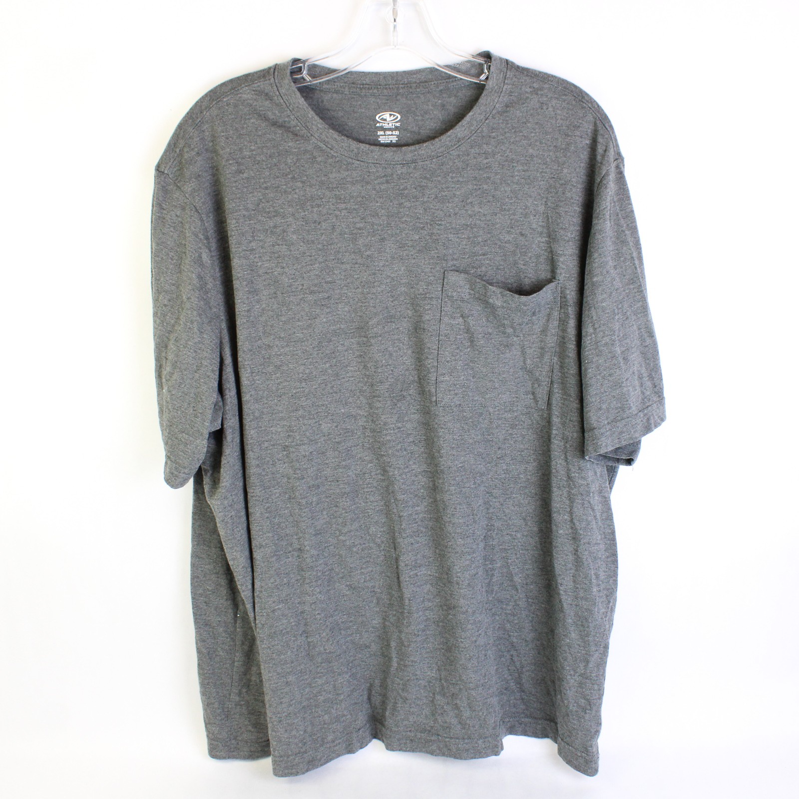 Athletic Works Men's 2XL Gray Pocketed T-Shirt Casual Cotton Tee gallery