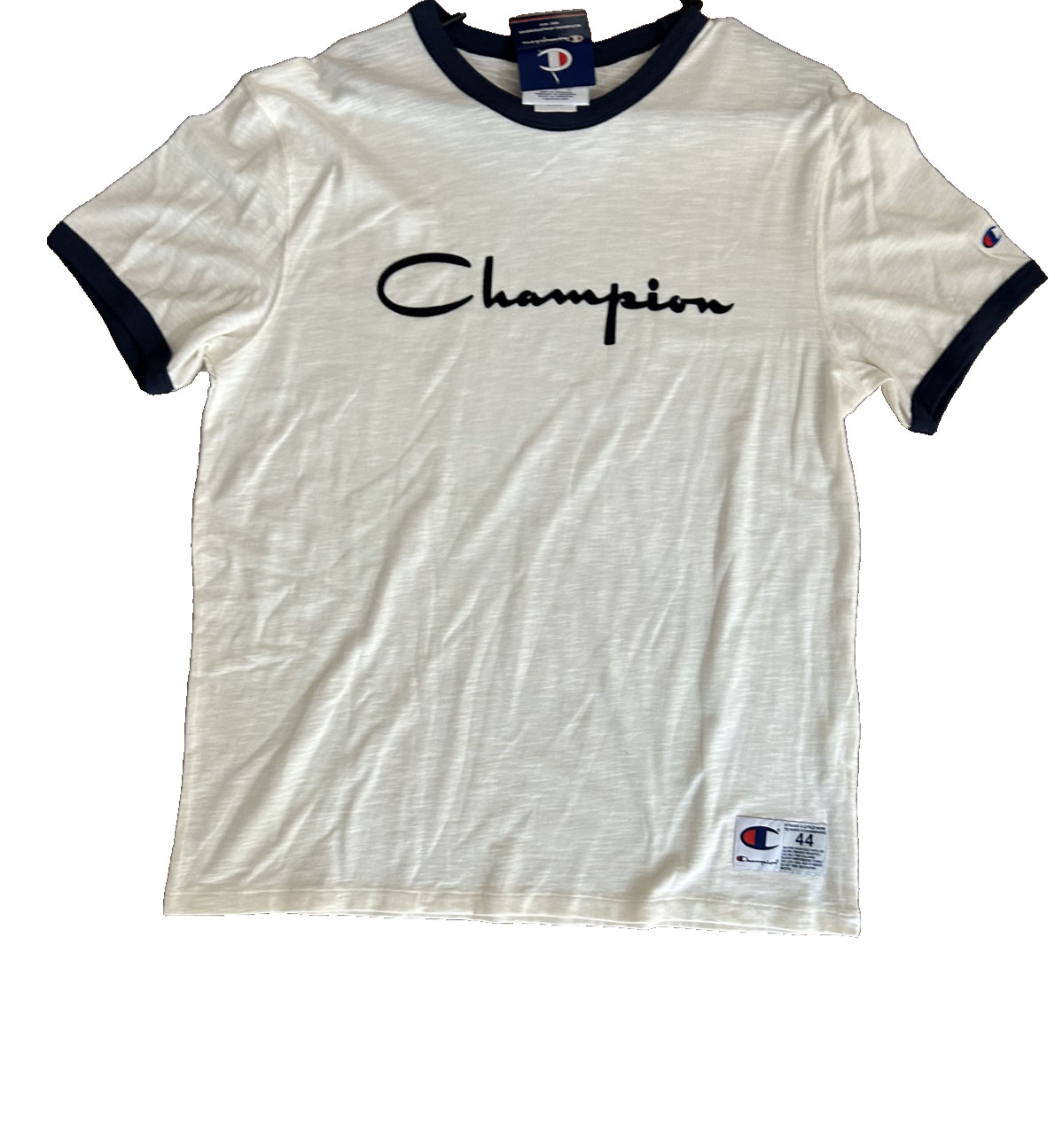 Mens Champion Comfortable Soft Short Sleeve Jersey T Shirt White Size Medium
