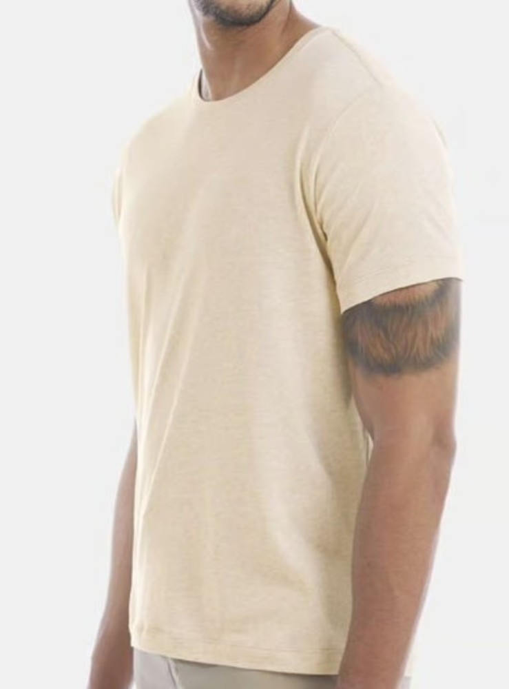 Alternative Mens Pale Yellow Botanical Dye Jersey Tee MEDIUM New – A10S2B4001