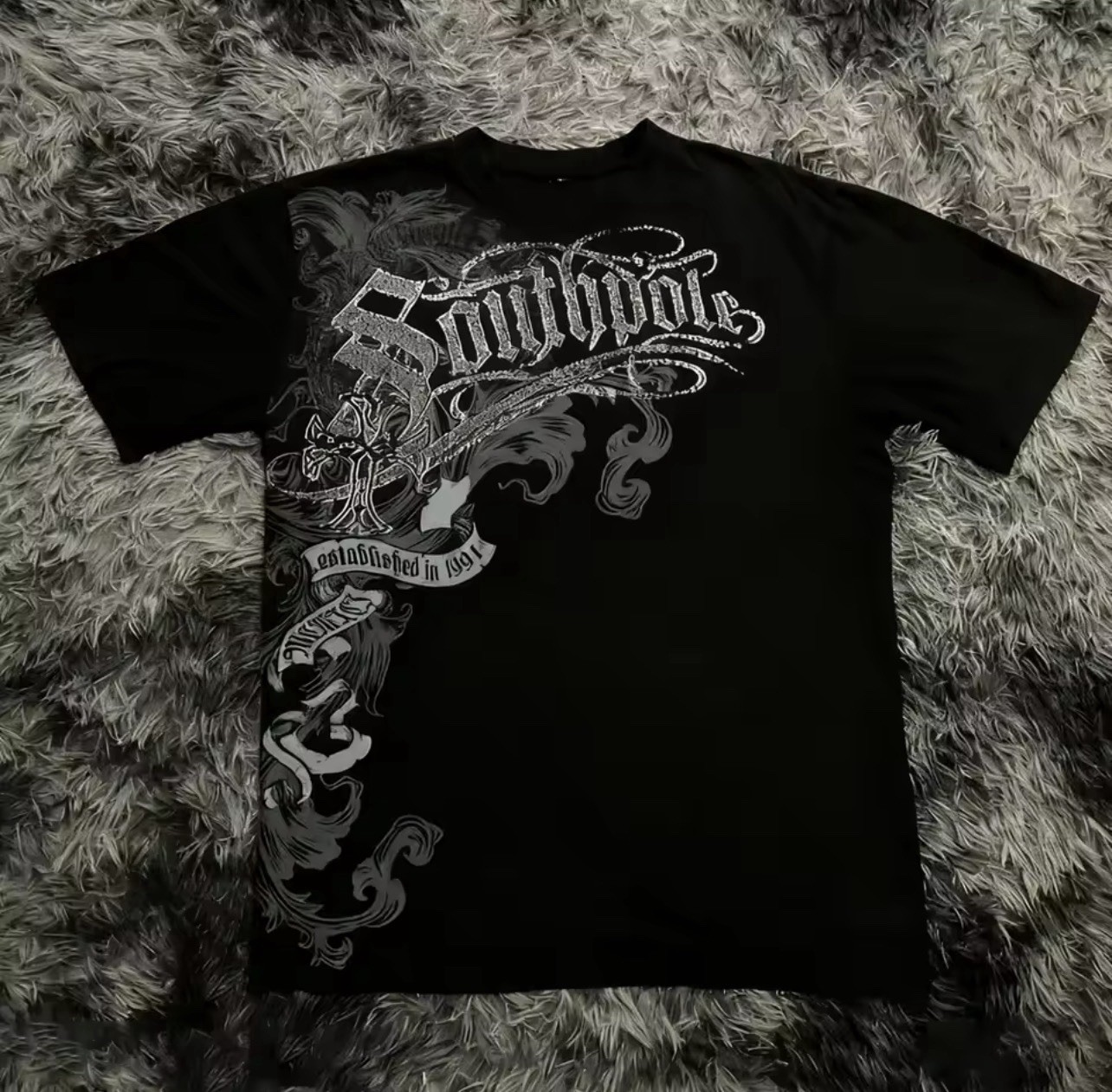 Mens Y2K Gothic Graphic T Shirt Streetwear South pole Tee Top gallery