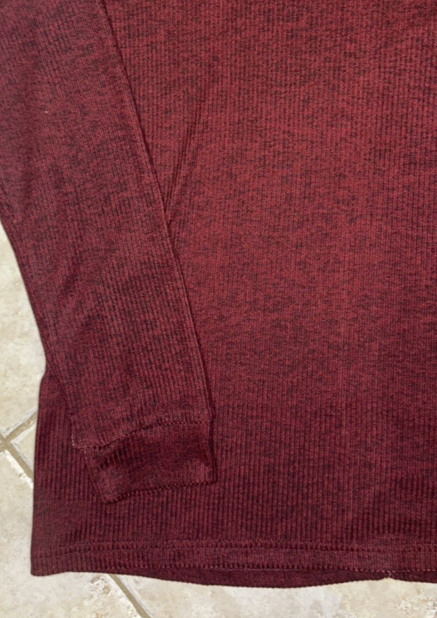 Ted Baker London L/S Rib Crew Loungewear Tee Shirt Mens M Maroon Heather NWT gallery