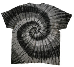 *New* 2XL – Sm Handmade Tie Dye, Graphite Smoke Spiral, Crew or V-Neck
