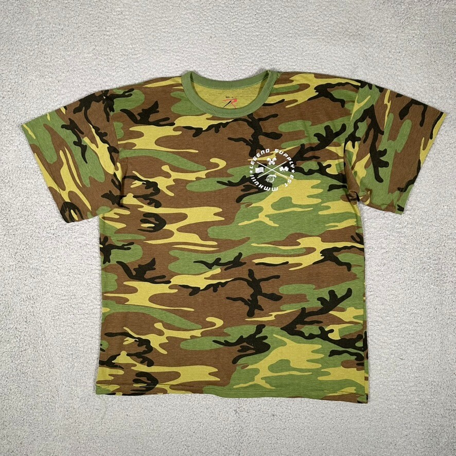 RothCO Shirt Mens XL Green Camo Graphic Tee Hunting Casual Preppy Logo