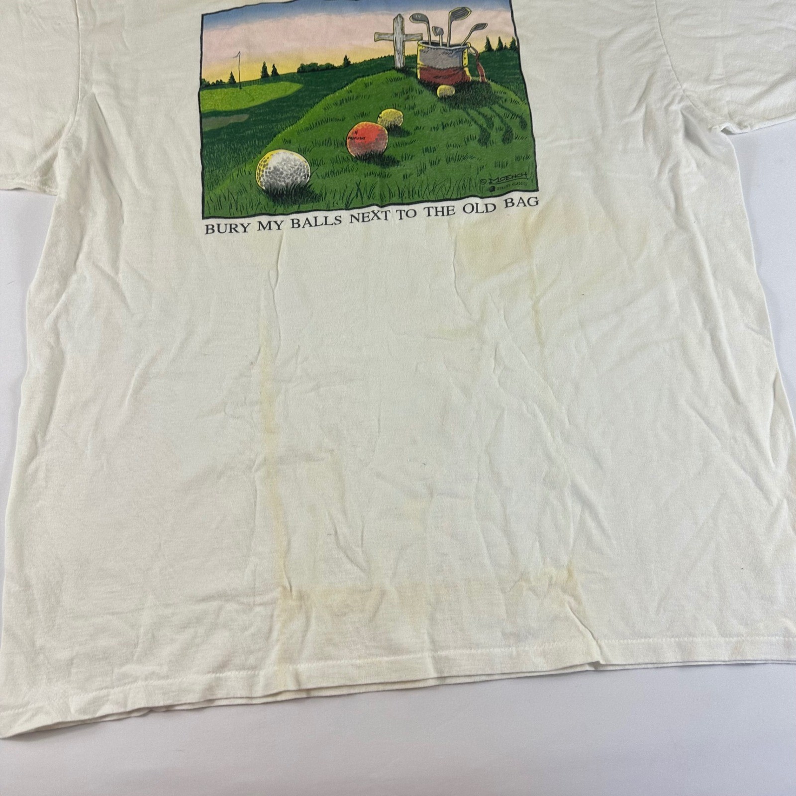 Oneita Men 2XL Graphic T Shirt When I Die Bury My Balls Next To The Old Bag Golf gallery
