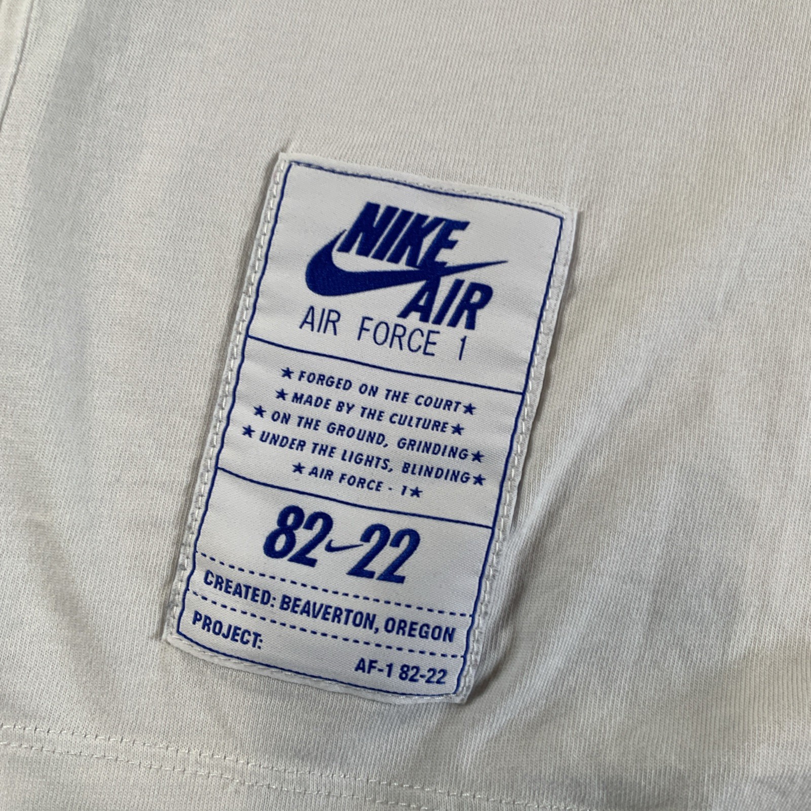 Nike Air Force 1 T Shirt Mens Large White Blue Logo gallery