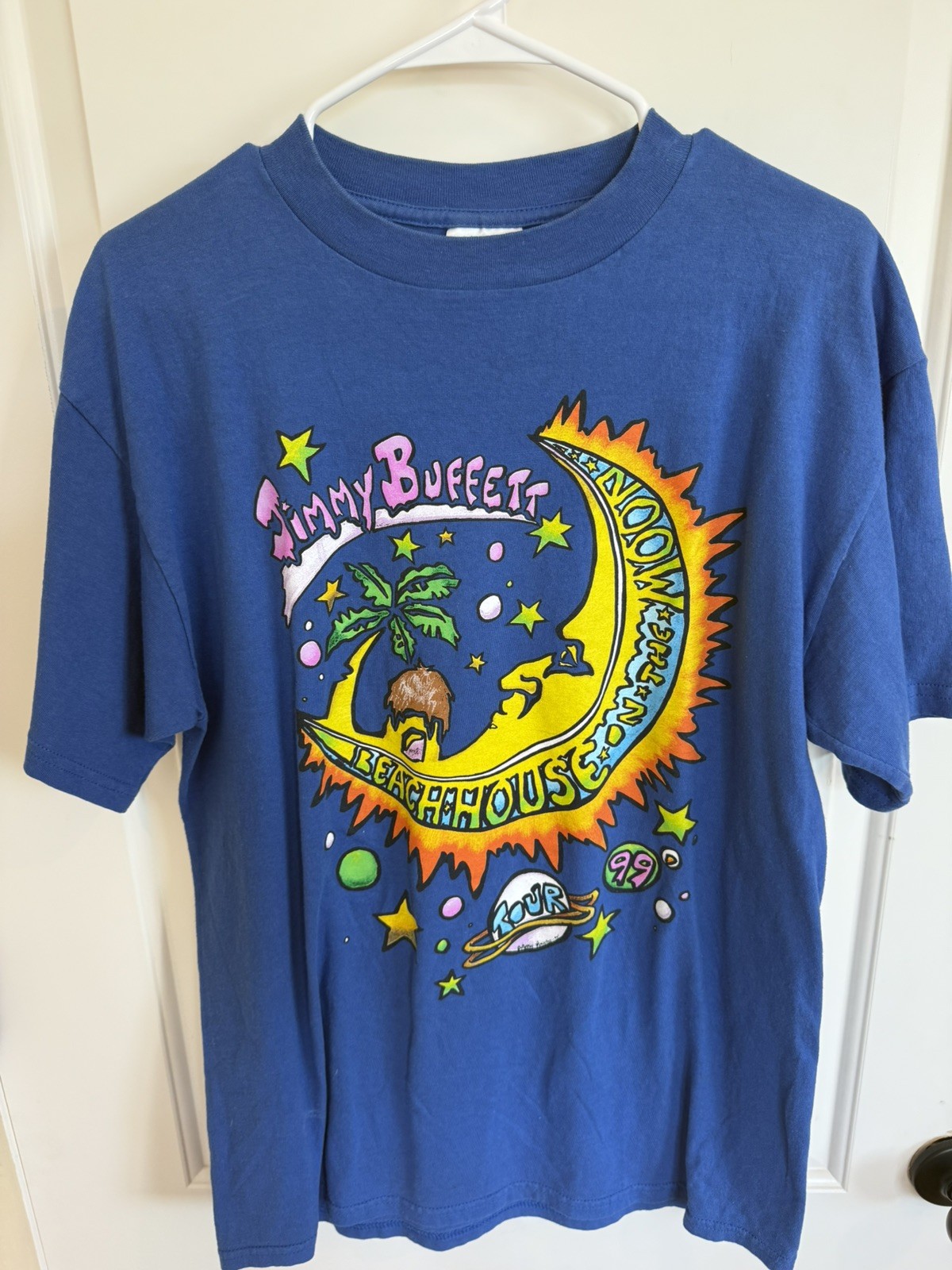 Jimmy Buffett Shirt XL 90s 00s Beach House On The Moon Band Concert Tour Tee gallery