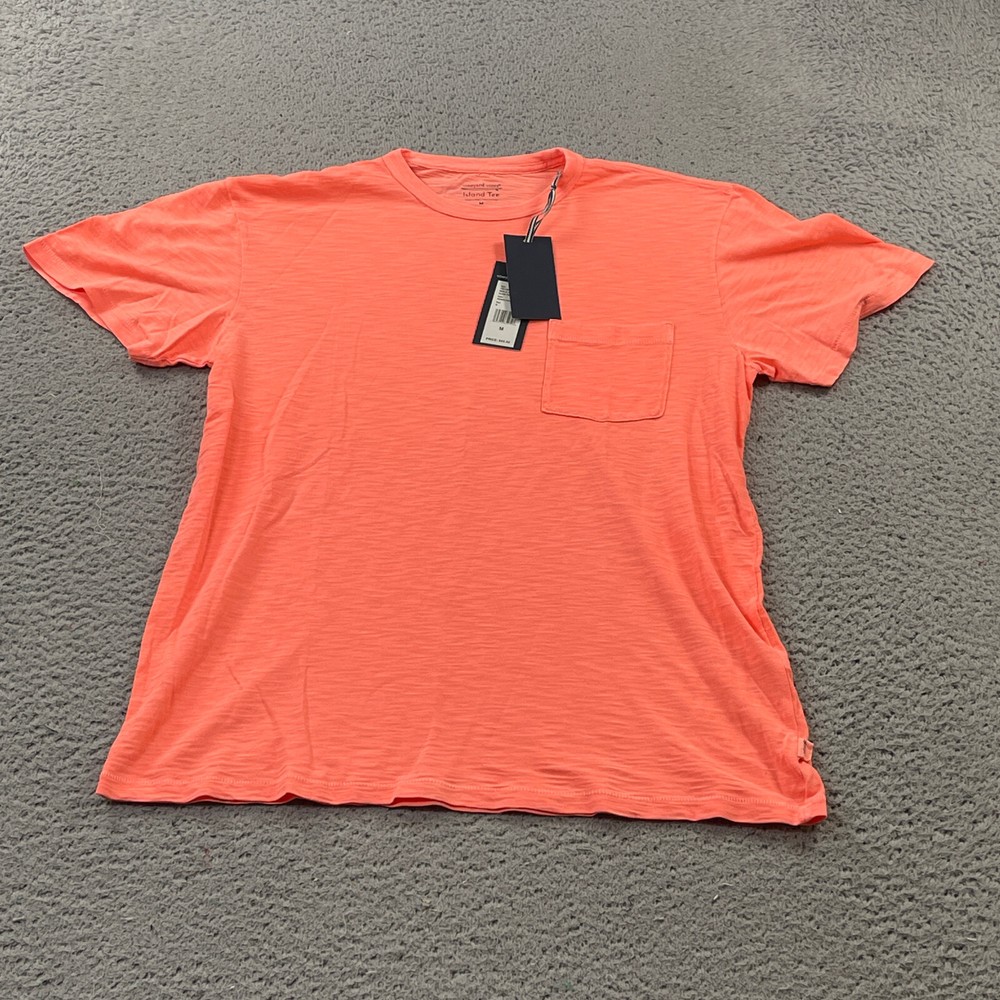 Vineyard Vines Island Tee Mens Medium Pocket lightweight Papaya Passion NEW