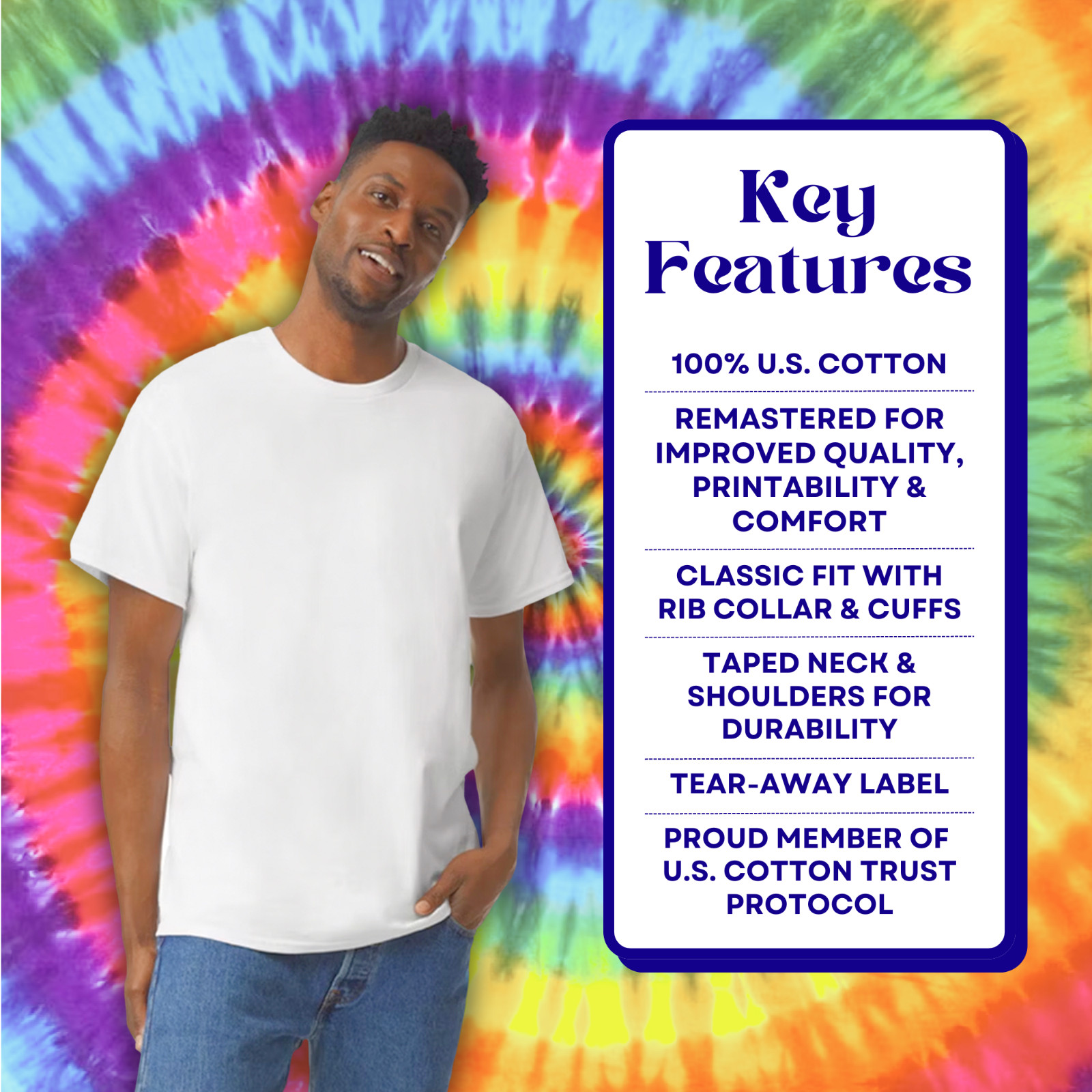 Tie Dye Shirt | Rainbow Pinwheel V Blotter | Handmade | Unisex | Tall | Women's gallery