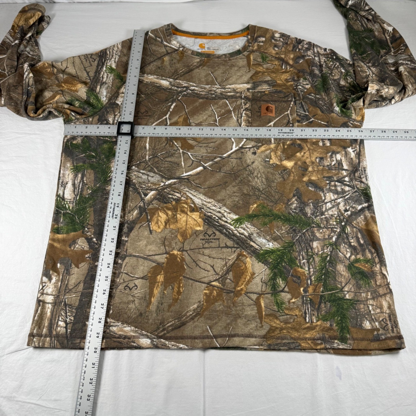 Carhartt Men's Size XL Reg Camo Realtree Force Relaxed Fit Long Sleeve T-Shirt gallery