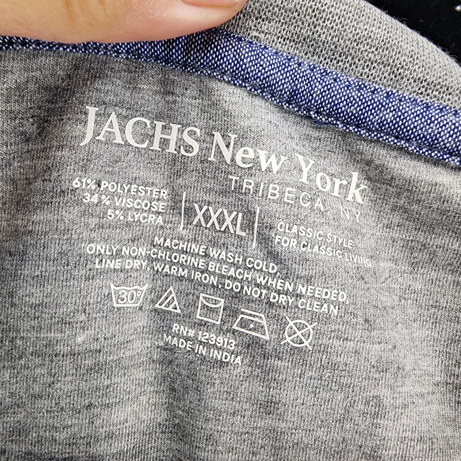 Jachs Shirt Mens 3XL Steel Gray Long Sleeve Jersey Henley *NWT* gallery