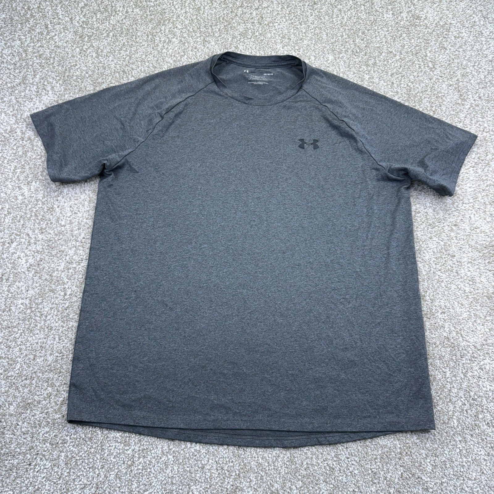 Under Armour The Tech Tee Shirt Mens Size Large Gray Short Sleeve Raglan 1326413 gallery