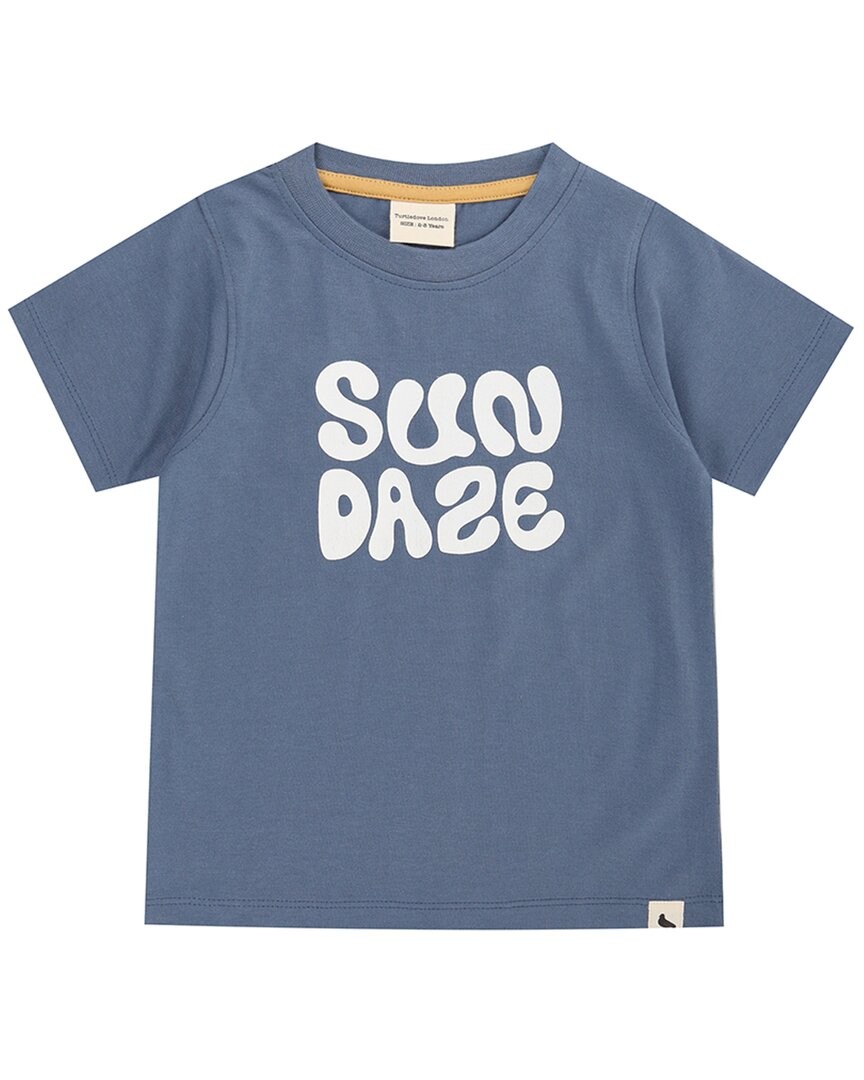 Turtledove London Sundaze Text Print T-Shirt Blue 0-6 Months