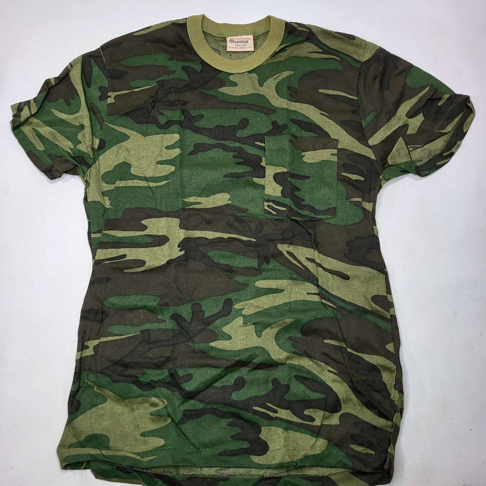 Vintage Sportsman's Choice Single Stich Woodland Camo T-Shirt Size Medium gallery