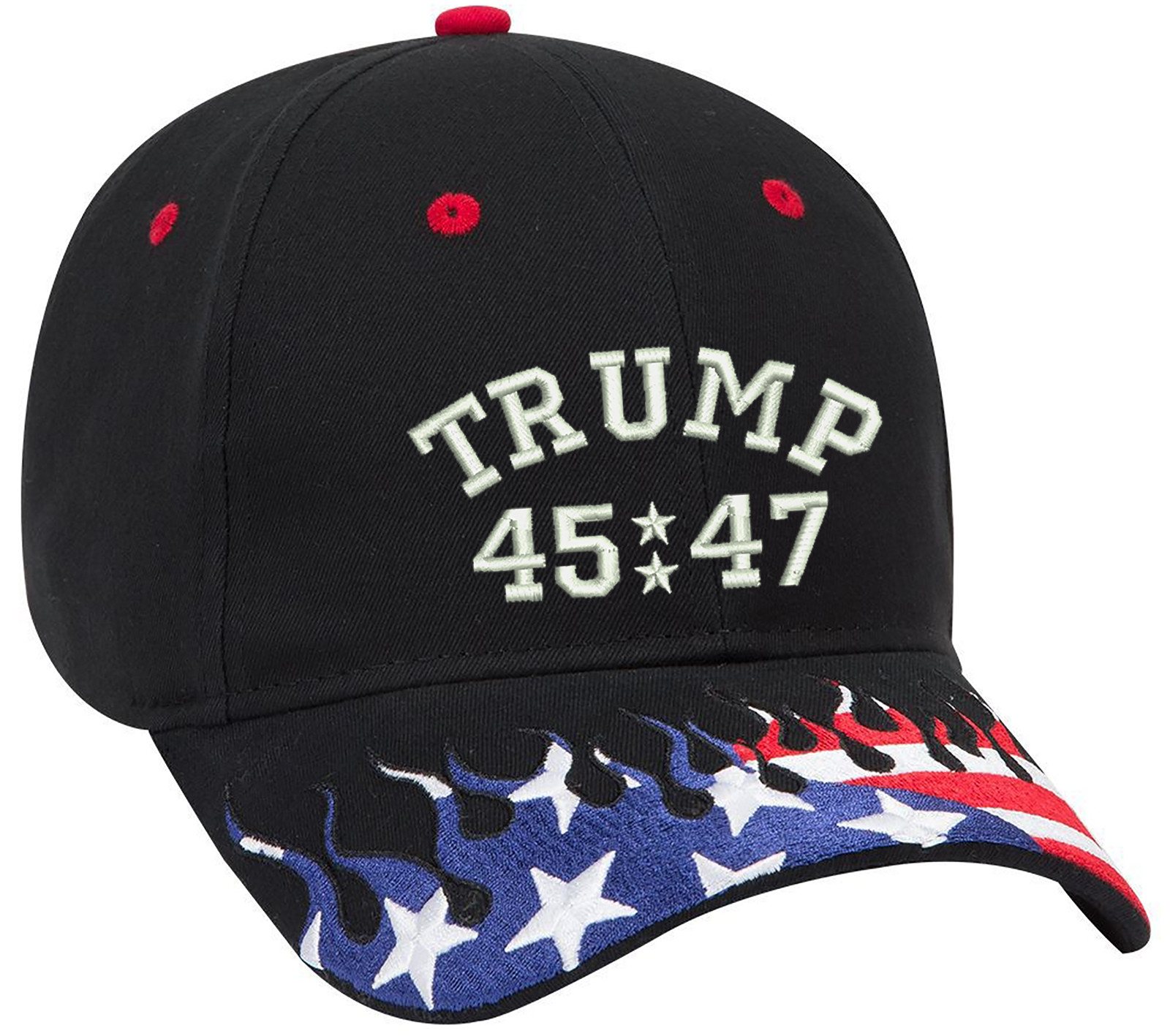 Trump 45/47 Embroidered One Size Fits All Structured US Flag Hat