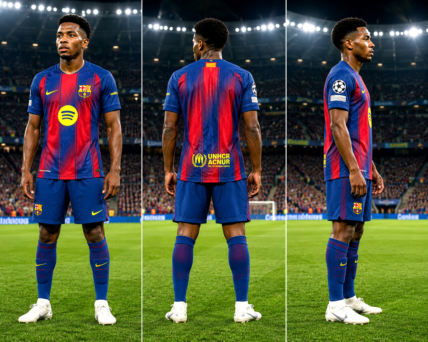 FC Barcelona Home Soccer Jersey & Shorts Set Blue Red Men's Size L NWT gallery