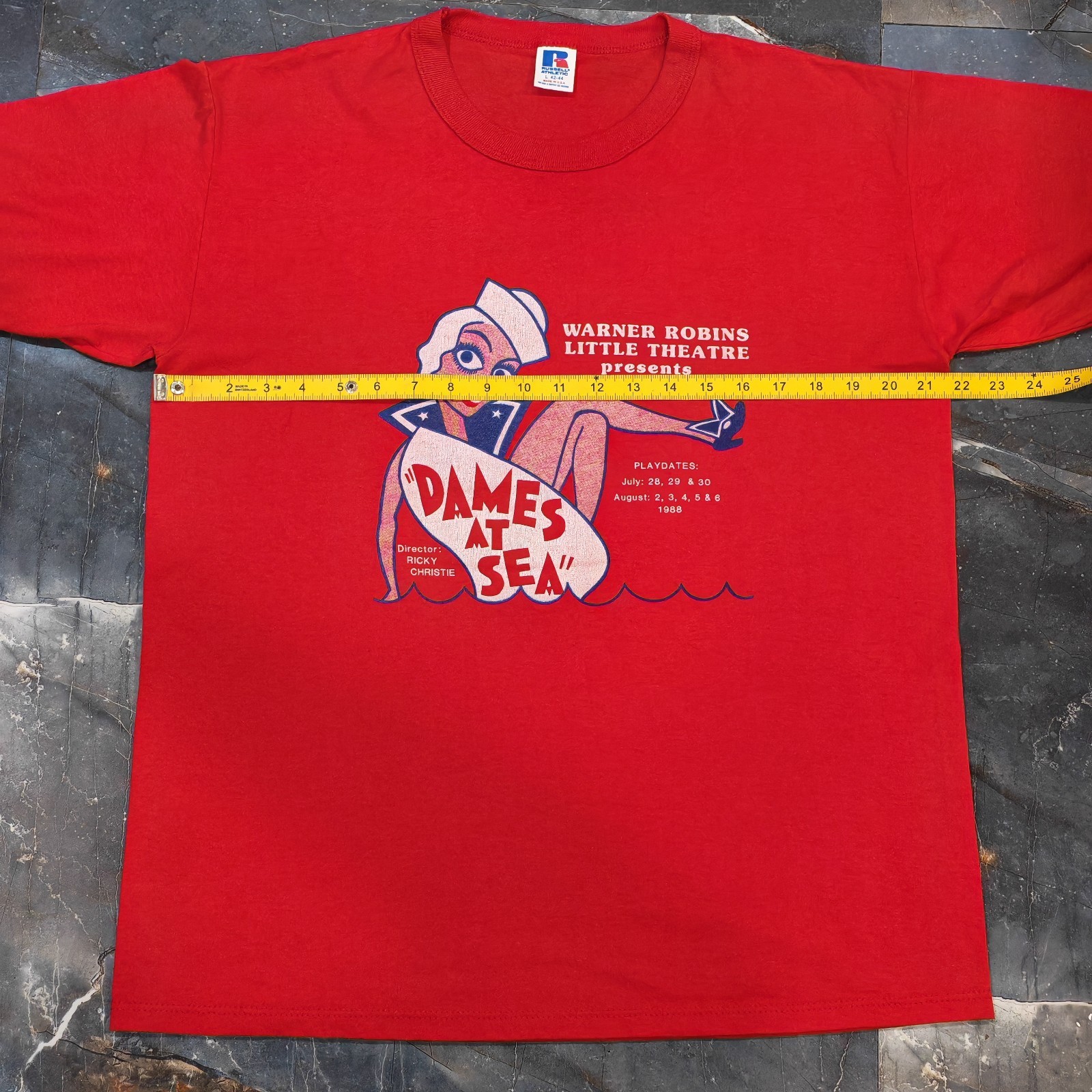 Vintage 1988 Dames at Sea Little Theatre Promo Tee Made in USA Size L gallery