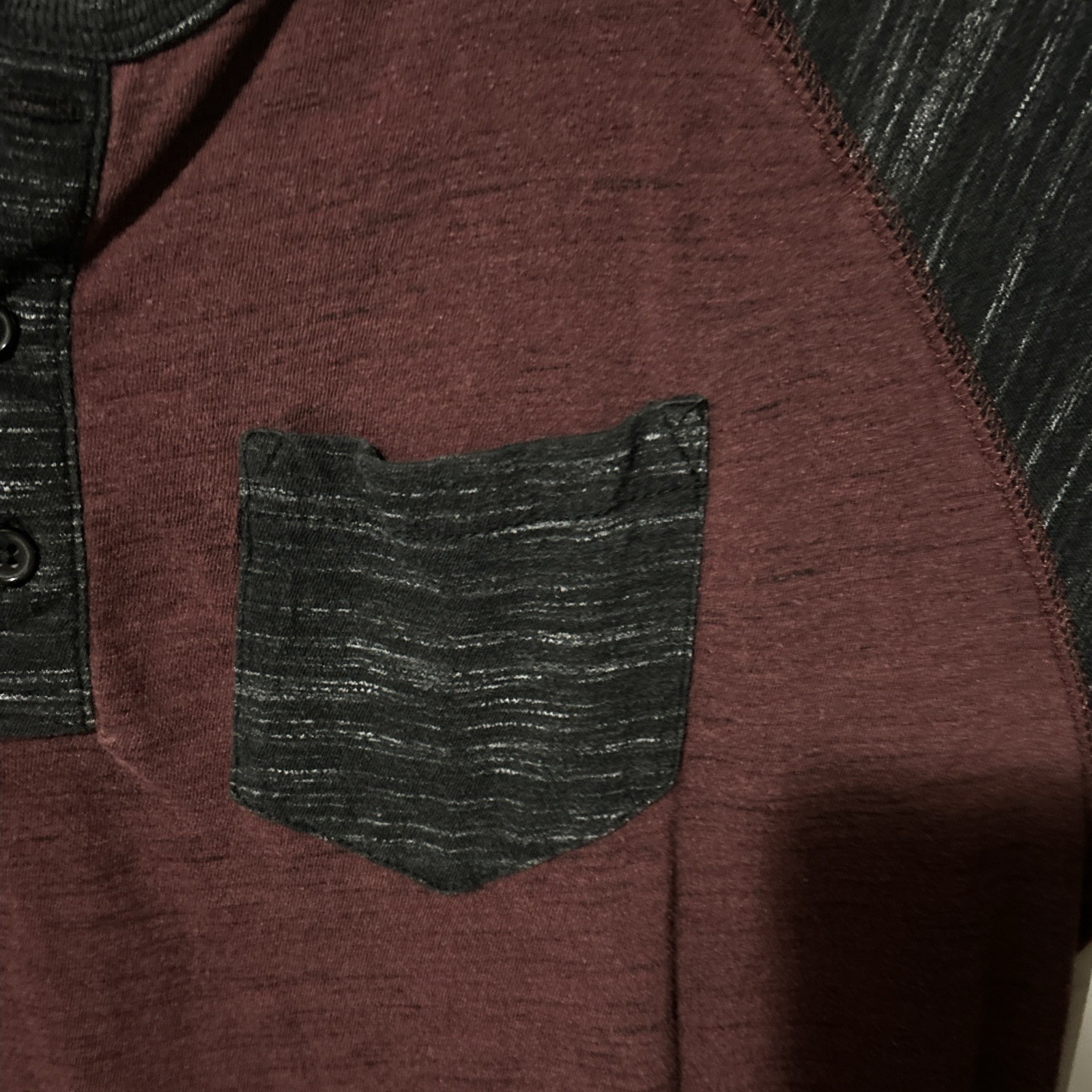 Henley Button Mens red And Black Shirt gallery