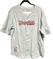Disneyland Baseball Jersey Happiest Place On Earth Adult M Pinstripe Blue New