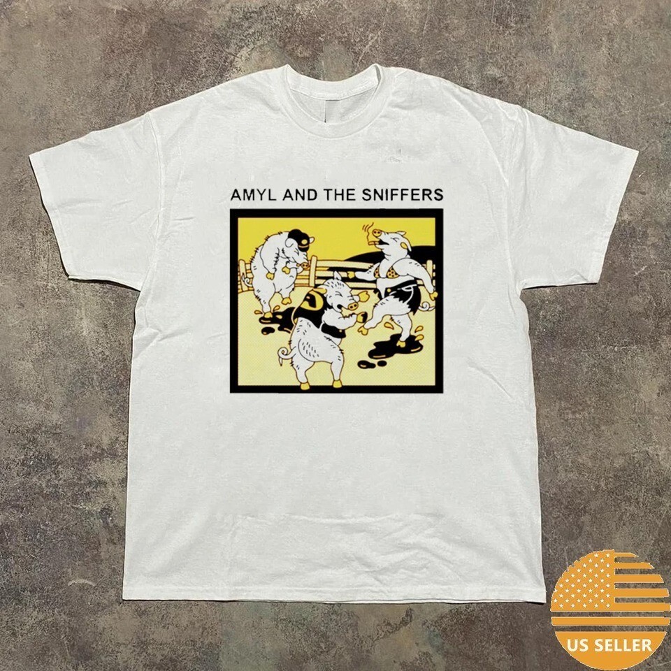 Vintage Amyl and the Sniffers Band Pigs White S to 5XL Unisex Shirt AA803 gallery