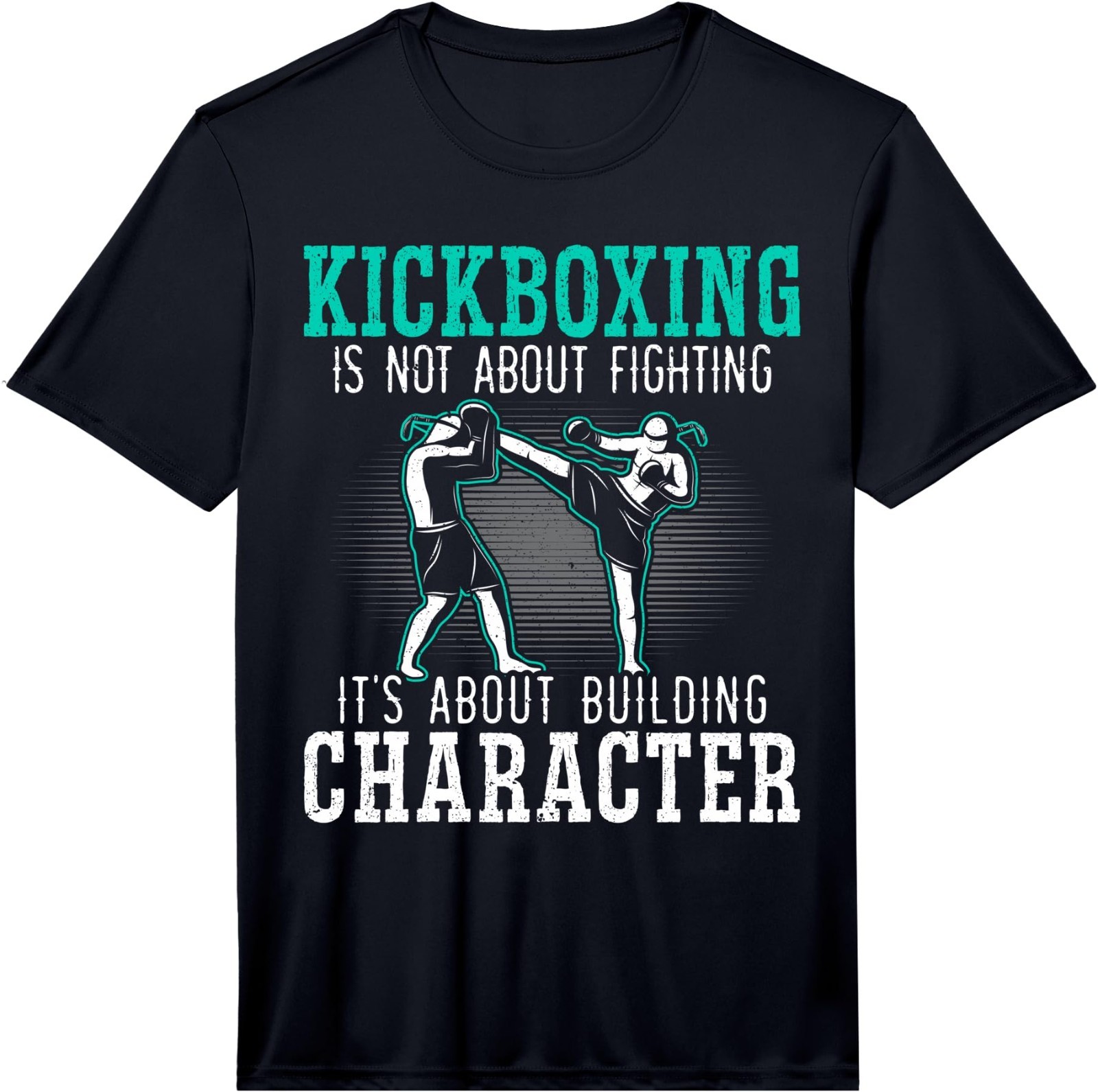 Mens Kickboxing Kickboxer Combat Fighting MMA Striking Kicking Performance T-Shi gallery