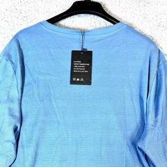 Ficerd Men’s Solid Blue V-neck Long Sleeve Thermal Pullover T-Shirt Size XL