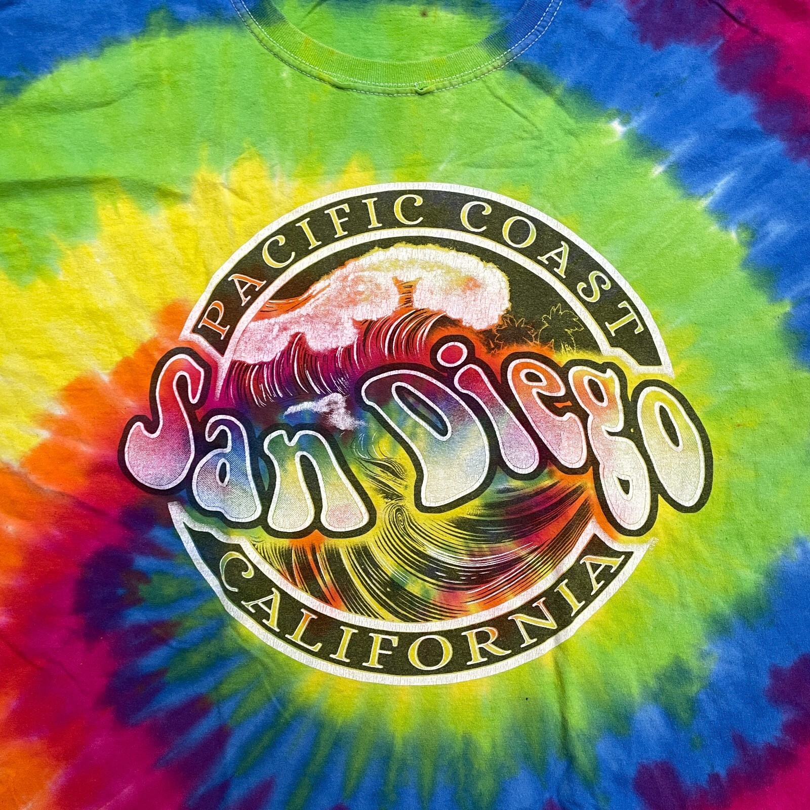 Colortone Tie-Dye Graphic T-Shirt Mens Large Multicolor Crew Neck Cotton Tee gallery