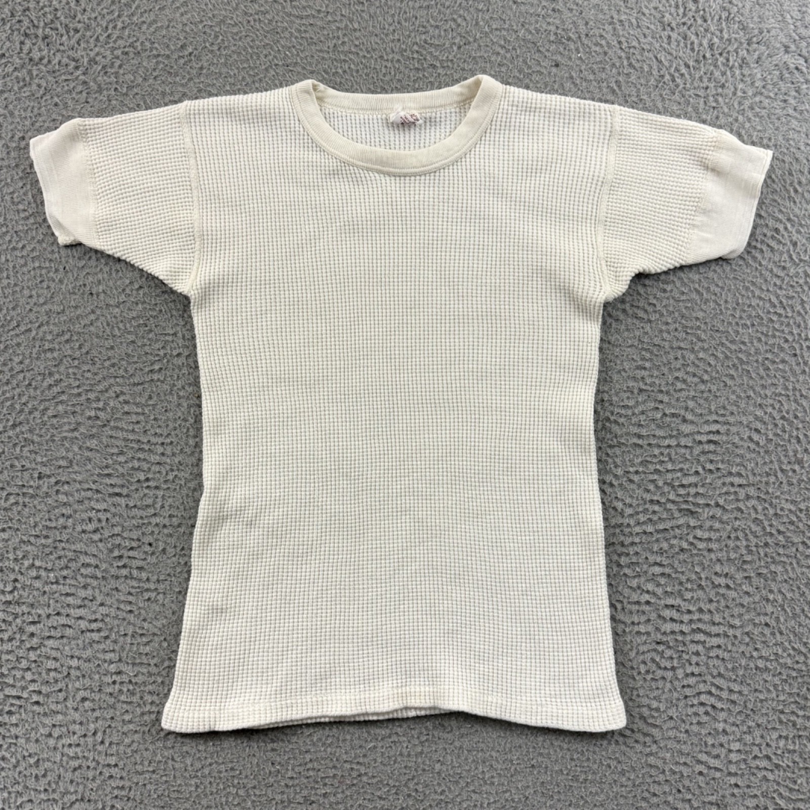 Vintage BVD Thermal Shirt Mens Small White Short Sleeve 60s Waffle Knit USA gallery