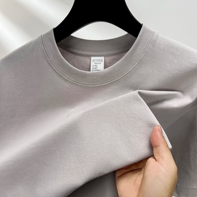 Men's 100% Cotton T-Shirt Solid Short Sleeve Crew Neck Basic Summer Casual Tee gallery