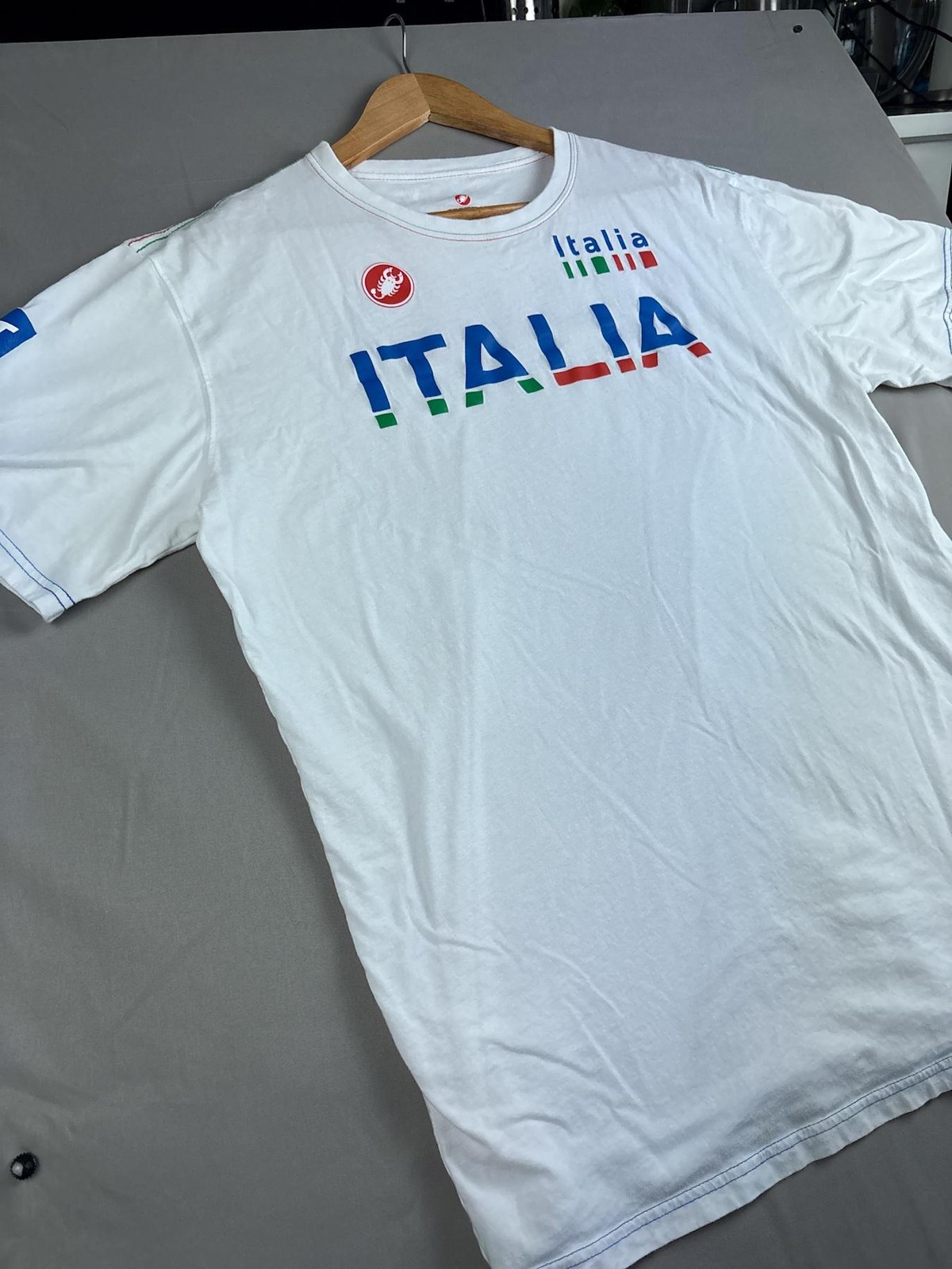 Castelli Italia Cotton T-Shirt Mens Size 3XL White Graphic Crew Neck Italy gallery