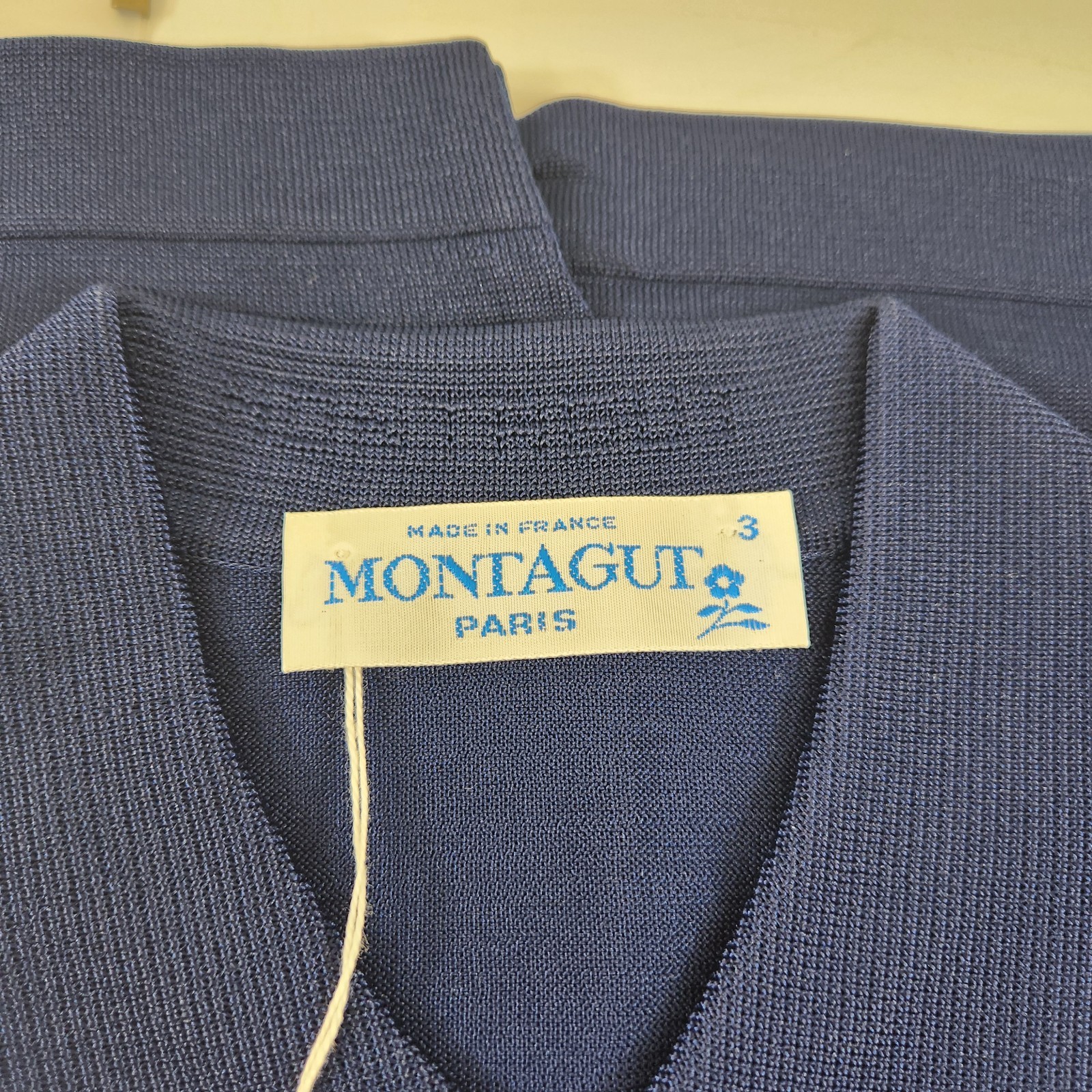 Vintage Montagut Raymond Mens Shirt Marine Blue Size 3 Polyamide BRAND NEW gallery