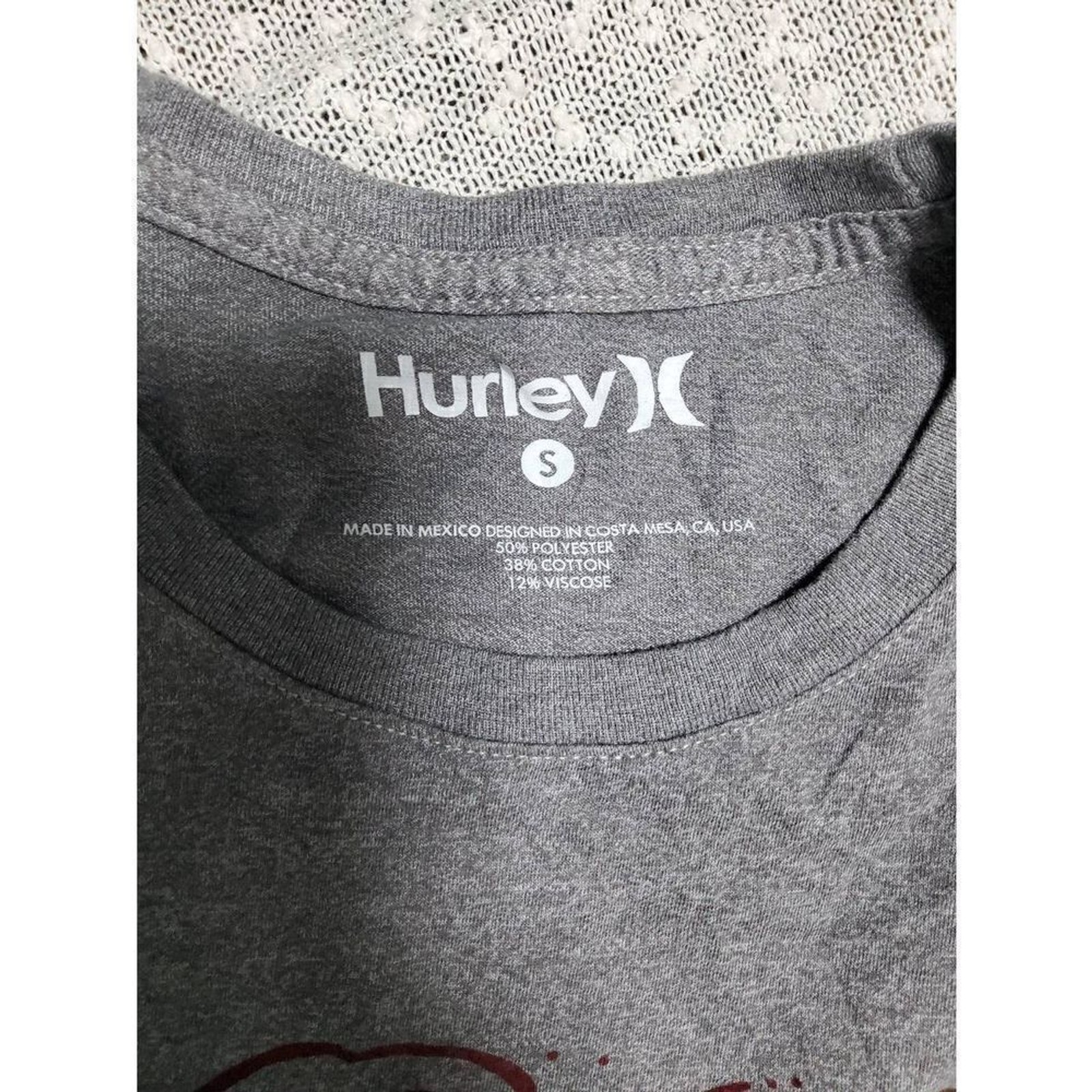 HURLEY Gray Logo Tee Tshirt T-shirt SMALL gallery