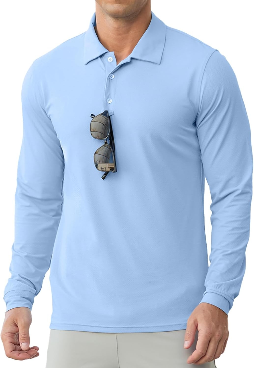 Men's Long Sleeve Golf Polo Shirt UPF 50+ Quick Dry Lightweight Performance Tee gallery