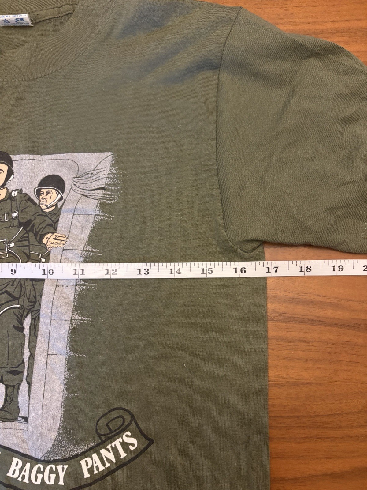 Vintage Devils In Baggy Pants Shirt Mens S/M Green 1st Brigade Team 80s Military gallery