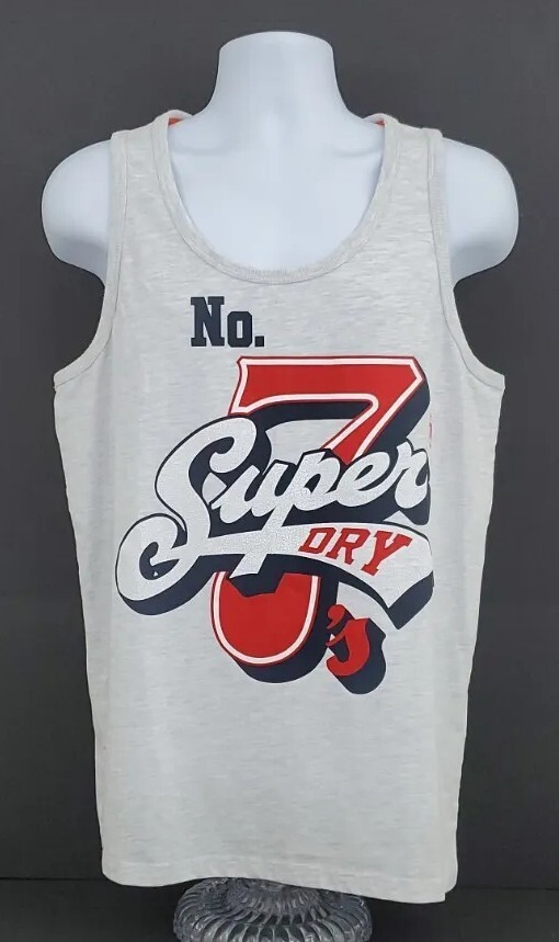Superdry JPN Shirt Mens Large Super 7 Midweight Vest Sleeveless Tank Adult A14 gallery