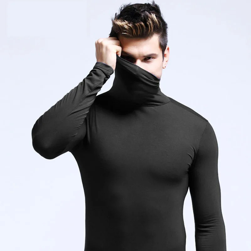 Sweatwear Mens Anti-pilling High Quality Knitted Turtlene Sweater Slim Fit Lon gallery