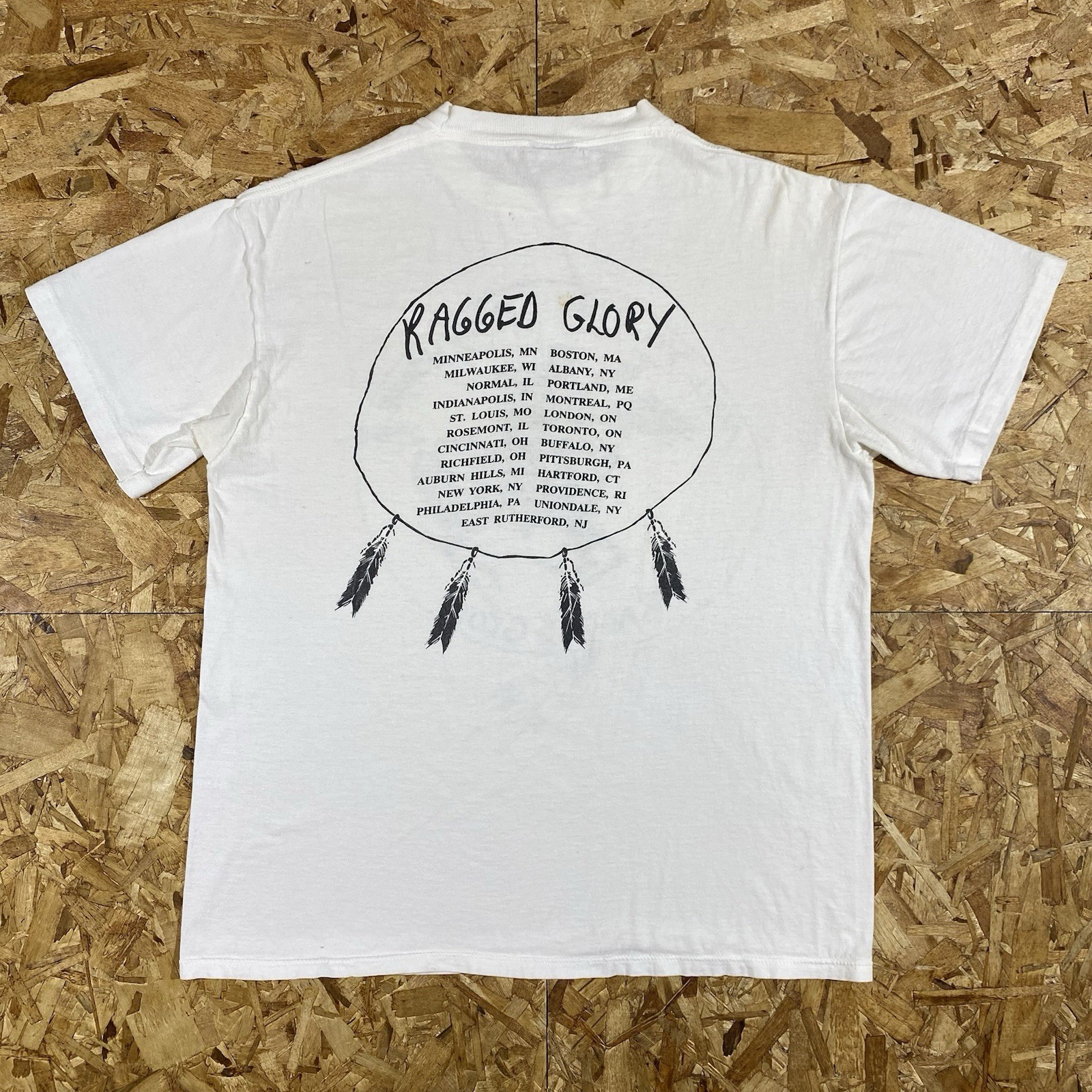 VTG 1991 Neil Young Crazy Horse Ragged Glory White Single Stitch Tour Shirt XL gallery
