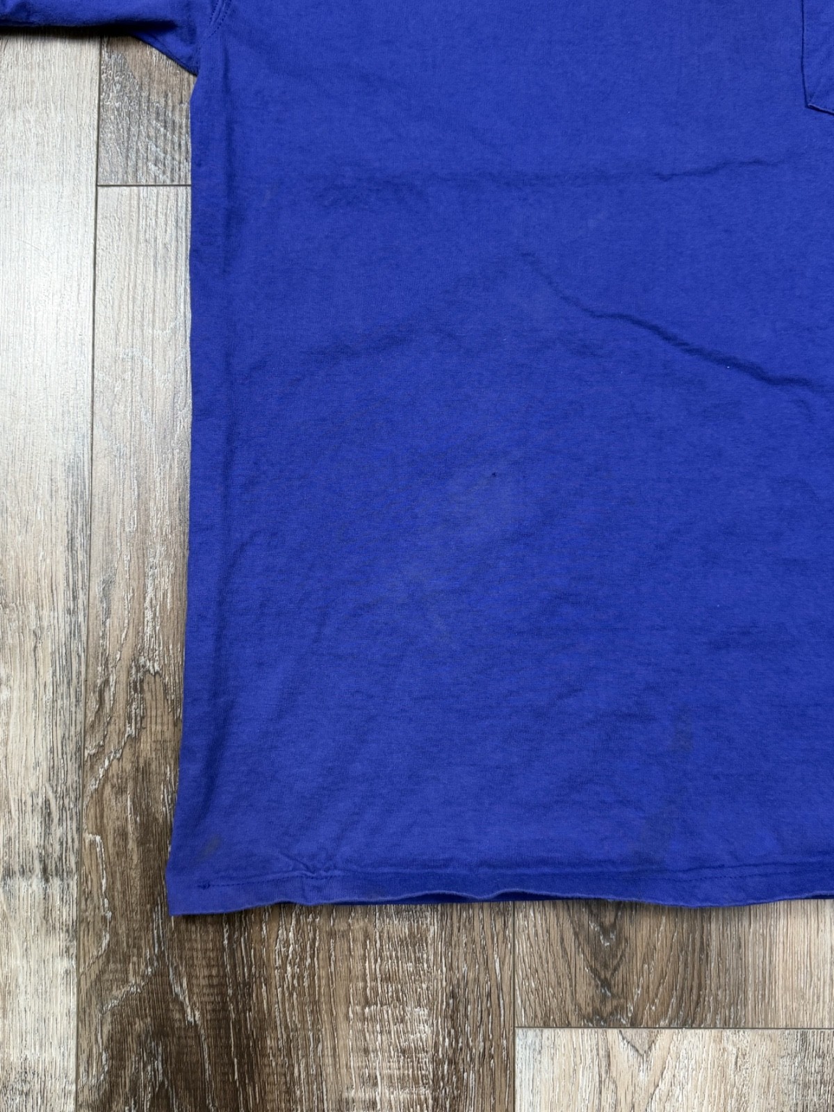 Vintage Russell Athletic T-Shirt Large Royal Blue High Cotton Pocket 90s gallery