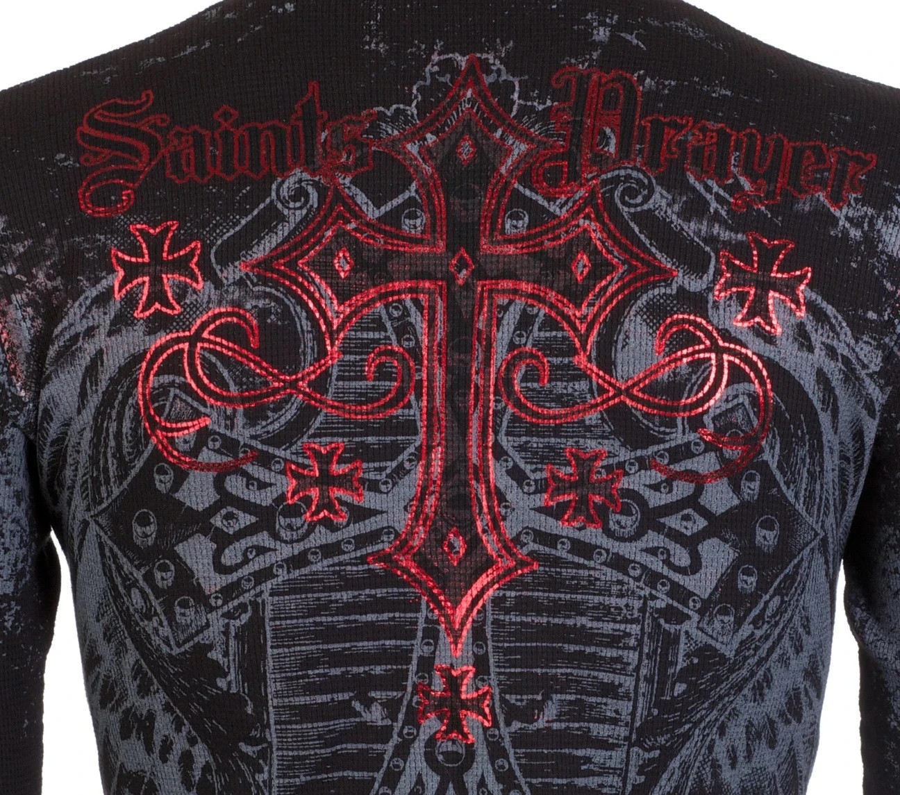 ARCHAIC by AFFLICTION Men's Long Sleeve THERMAL Shirt ACHILLES Biker Black $58 gallery