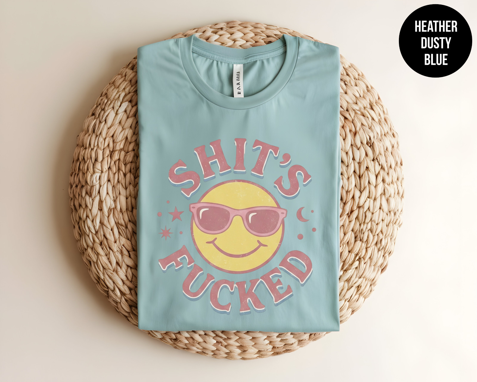 Funny Smiley Face T Shirt Sarcastic Graphic Tee Retro Aesthetic Top Adult Humor gallery