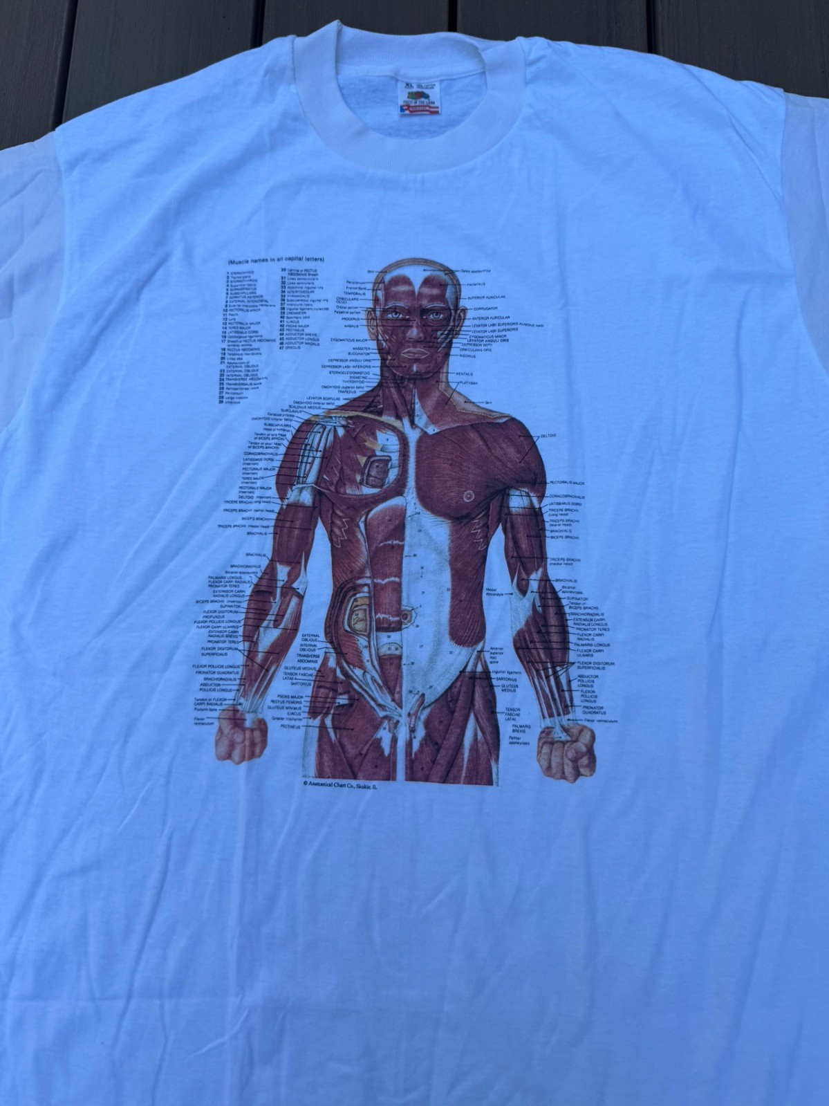 Vintage 90s Kurt Cobain Nirvana Anatomical Chart Tee Fruit of Loom Tag Sz XL gallery