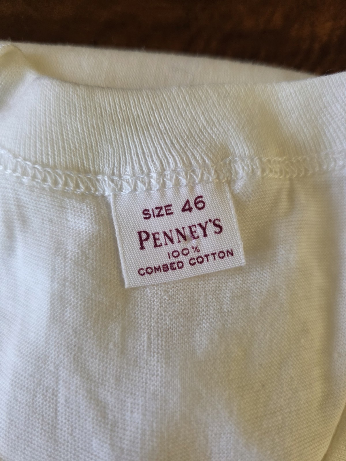 New NWOT Vintage 50s Penny's White Blank Soft T-shirt Size 46 100% Combed Cotton gallery
