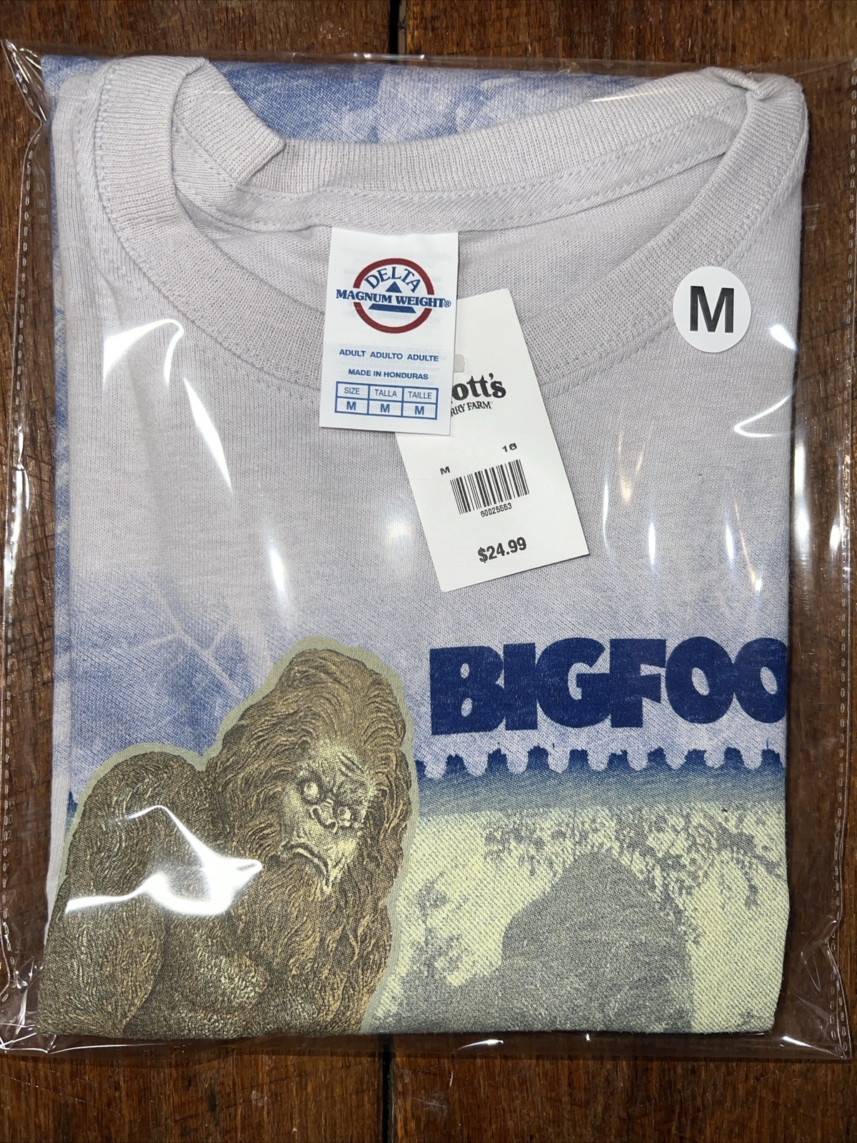 Knotts Berry Farm BIGFOOT Shirt Adult Medium Amusement Park Stamp Tee Gray NWT gallery