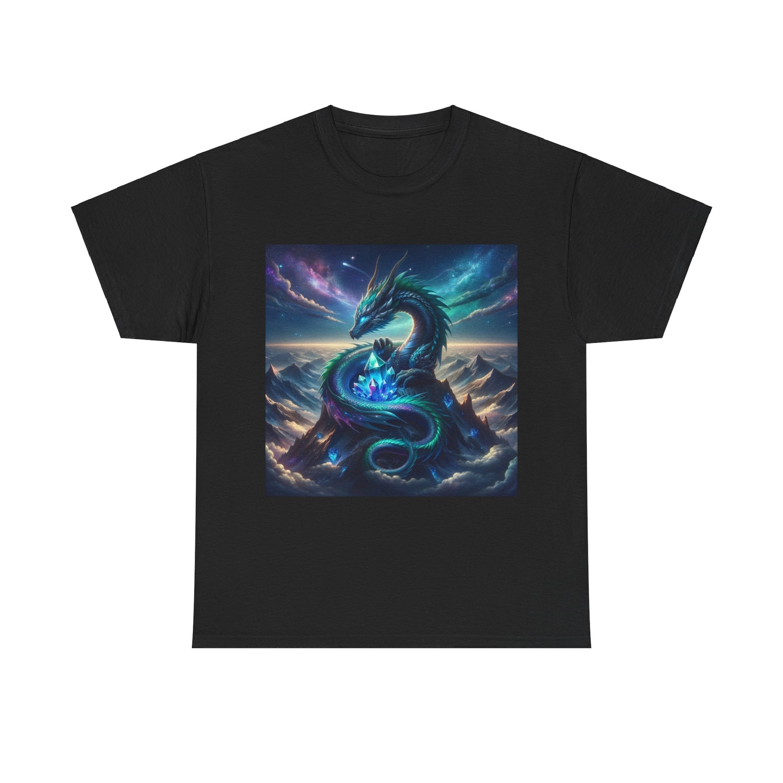 Unisex Adult T Shirt Mystical Dragon Crystal Mountain Artwork gallery