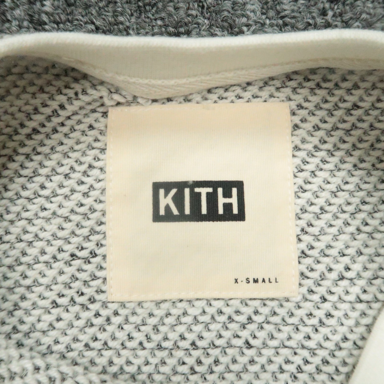Kith Shirt Mens Extra Small Gray Beige Short Sleeve Knit Crew Long Length gallery