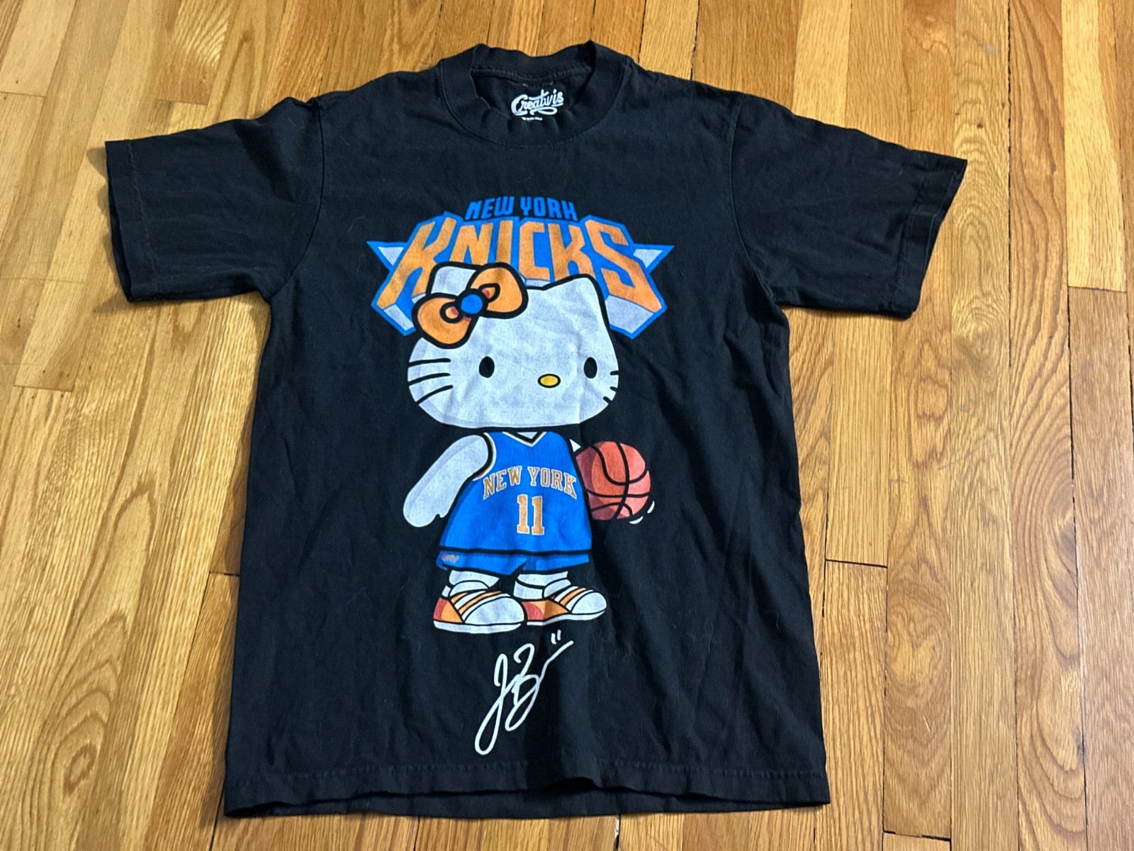 New York Knicks NYK Jalen Brunson #11 Hello Kitty Unisex Shirt Black Heavyweight gallery