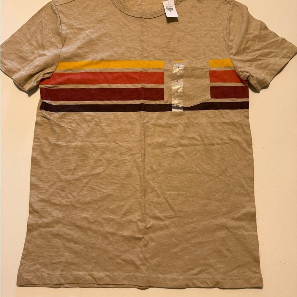 Men’s Beige Striped T-Shirt