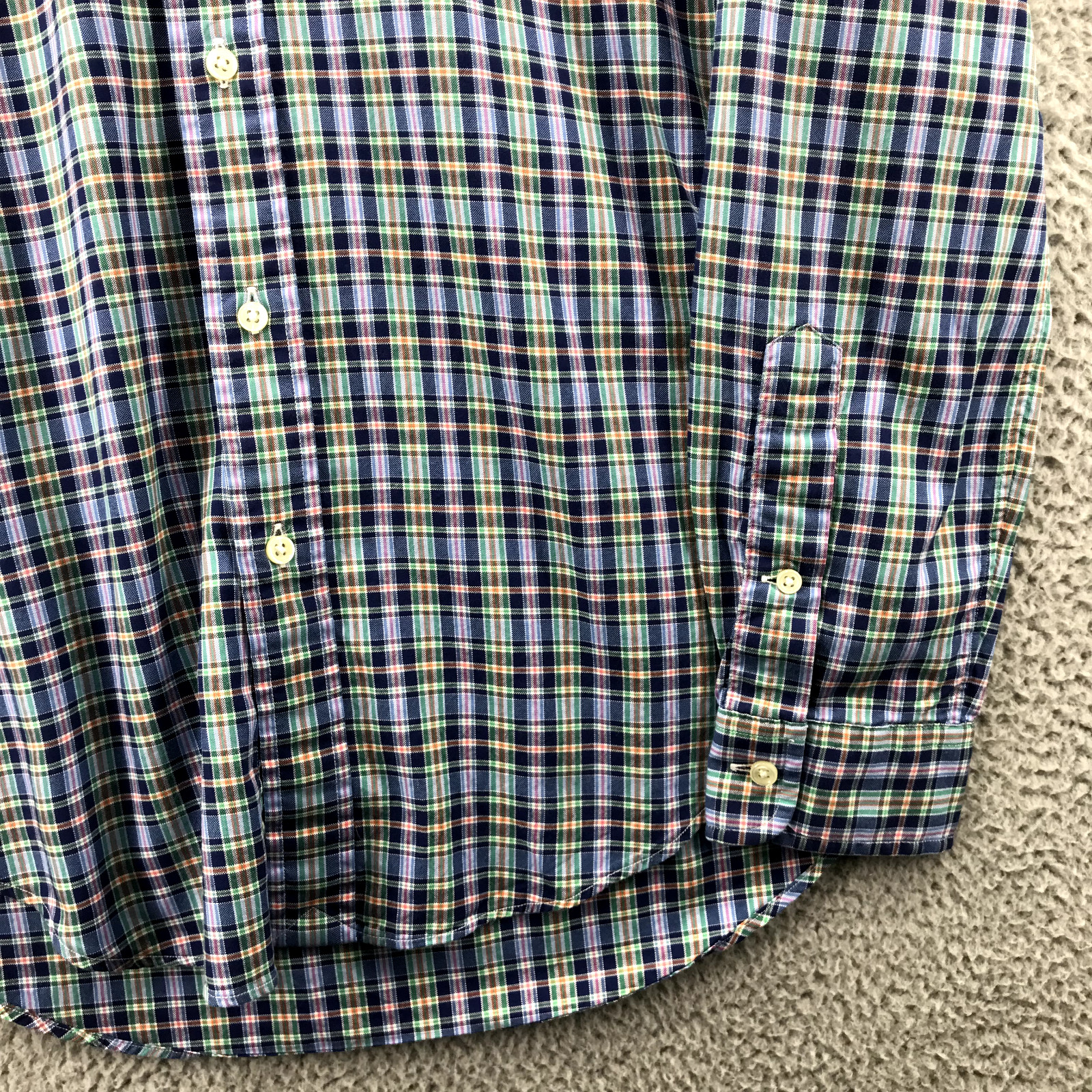 RALPH LAUREN Shirt Mens MEDIUM Slim Fit Multicolor Plaid Long Sleeve Button Up gallery