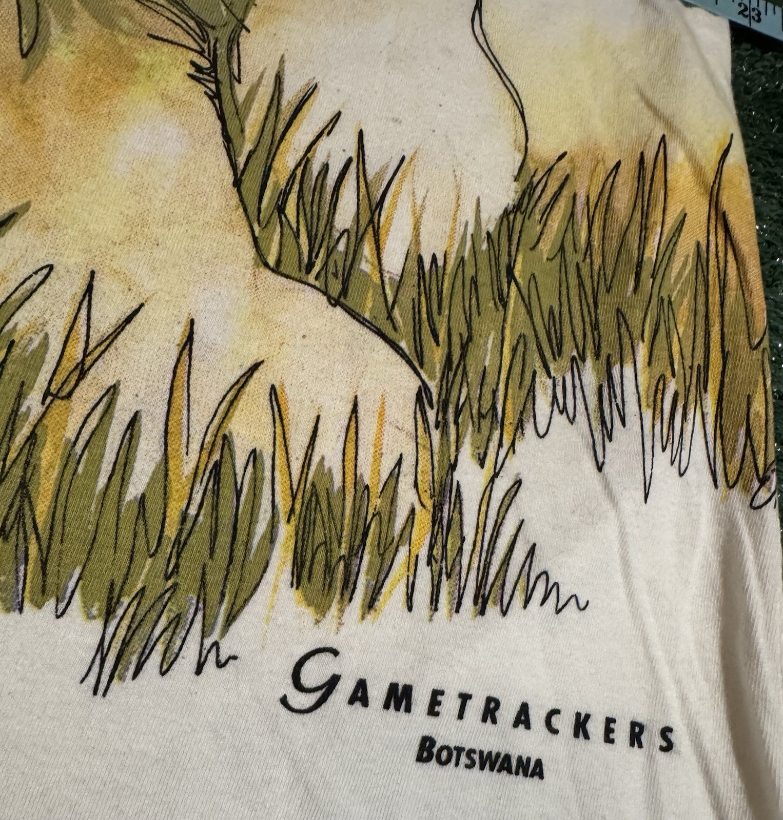 Vintage Lion Wrap Around Shirt AOP Nature Art Promo Gametracker Botswana RARE gallery
