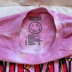 Nirvana smiley graphic band tee sz L cotton tie dye crew neck grunge casual emo